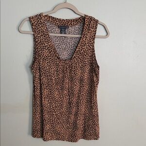 Covington Brown Leopard Print Tank Top